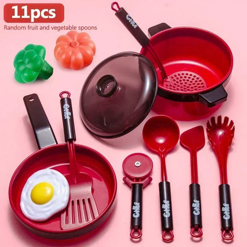 Set For Kids Girl Cooking Kitchen Toys Baby Cutting Fruit Cooking Kitchen Utensils Children's Simulation Education Pretend Play