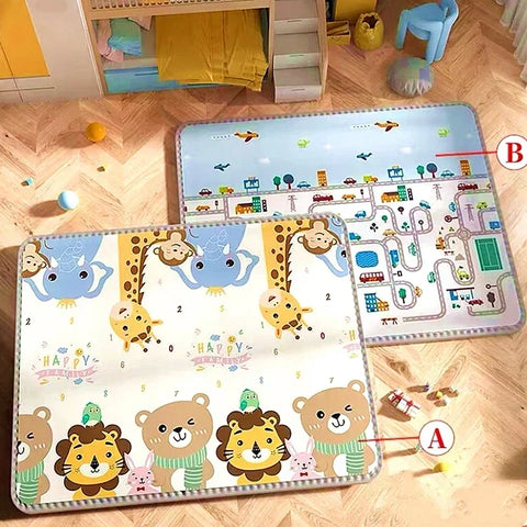 200cm*180cm Thick Baby Crawling Play Mats Cartoon Lion Giraffe Folding Mat Carpet Play Mat for Children's Safety Mat Rug Playmat