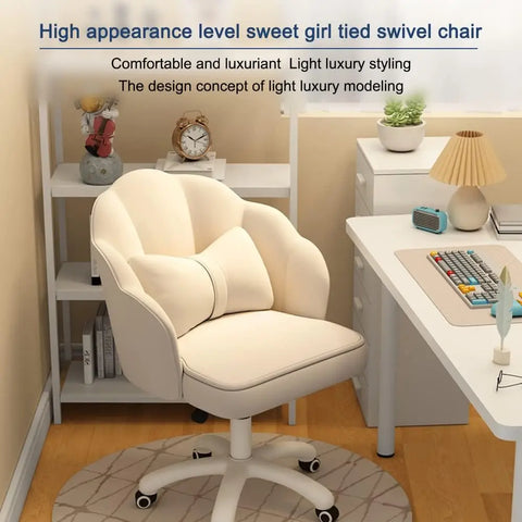 Office Chair Cute Petal Desk Chair, Modern Fabric Home Butterfly Chairs Height Adjustable Chair Makeup Chairs Computer Chairs