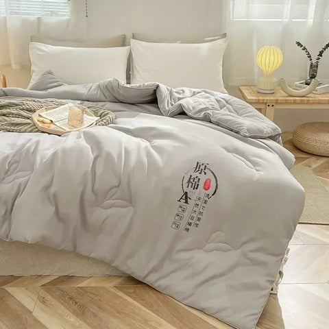 High-quality Spring Summer Autumn Winter Duvet 100% Cotton Fabric Soya Fibre Filling Quilted Comforter Soft Blanket Quilt Core