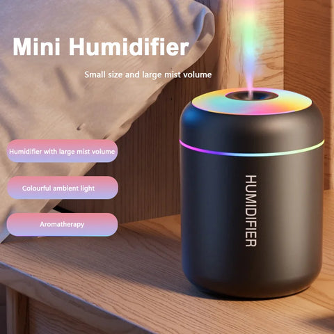 180ML Mini Air Humidifier USB Aroma Diffuser Essential Oil Purifier Mist Maker Colorful Lights humidificador For Home Car Office