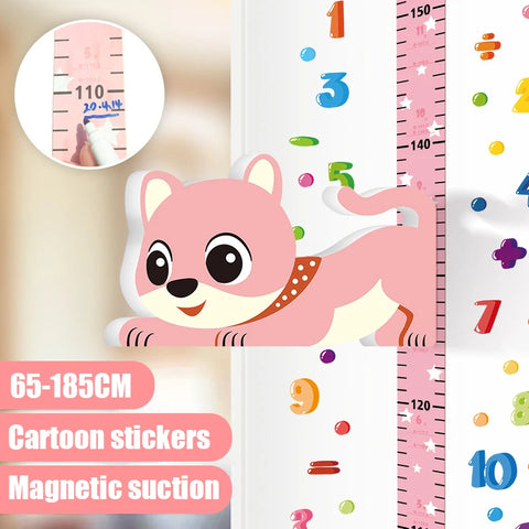 Removable 3d Three-dimensional Cartoon Height Stickers Self-adhesive Children's Magnetic Suction Baby Height Wall Stickers