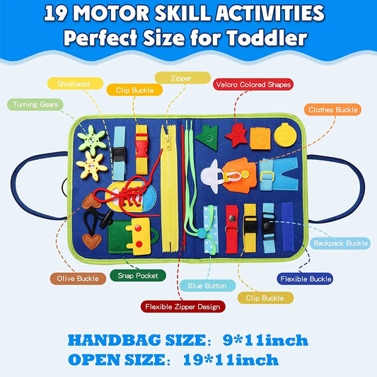 Montessori Busy Board – Sensory Learning Toy for Toddlers & Motor Skills Development