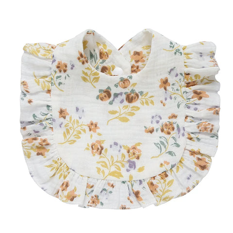 Newborn Bibs Infant Burp Cloths Baby Stuff Feeding Drool Bandana Saliva Towel Toddler Ruffle Floral Bib Baby Accessories