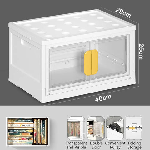 Large Capacity Storage Box Foldable Portable Plastic Clothes Toy Storage Bin Doll Storage Container Home Wardrobe Organizer 1PC