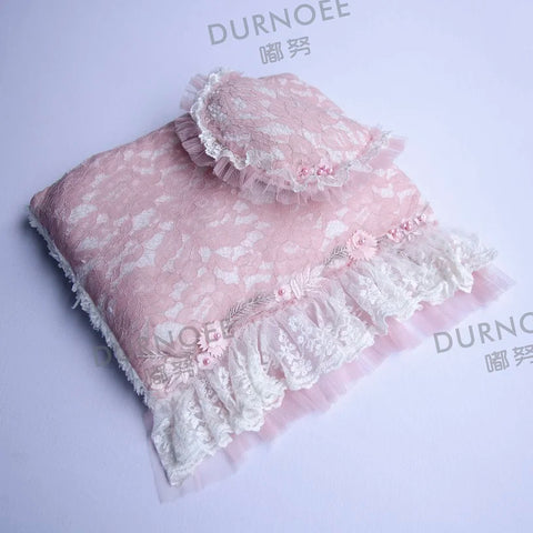 Newborn Photography Props Lace Retro Baby Mattress Posing Pillow Bedding for Crib Accessories Studio Shoot Photo Props