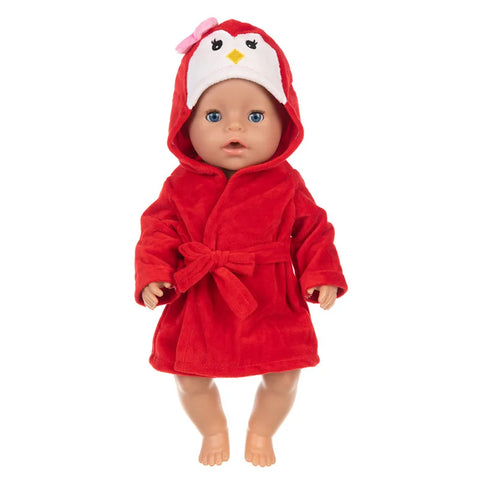 Colorful Bathrobe Suit Cute Cartoon Animal Nightgown Robe Fit 17/18inch 40-45cm Doll Clothes Accessories For Baby Gift