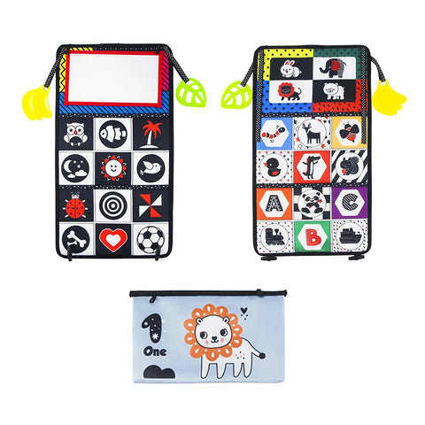 Baby Cloth Book with Distorting Mirror Soft Cartoon Parent-child Interactive Early Educational Montessori Toy for Children