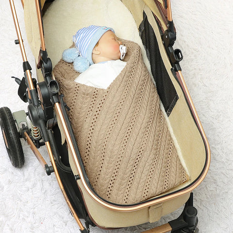 90*70cm Knitted Baby Blankets Newborn Boys Girls Stroller Crib Swaddle Wrap Blanket Toddler Outdoor Throwing Playing Quilts Mats