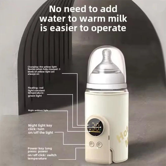 USB Multifunctional High-capacity Baby Feeding Bottle Smart Temperature Control Warmer Screen Newborn Baby Bottle Warmer Sleeve