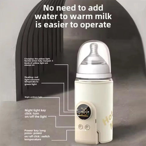 USB Multifunctional High-capacity Baby Feeding Bottle Smart Temperature Control Warmer Screen Newborn Baby Bottle Warmer Sleeve