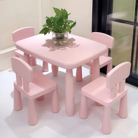 5 Piece Activity Kids Table and Chair Set,  Easy-Clean Tabletop & 4Chairs for Children Reading Art Craft Gift for Boys Girls