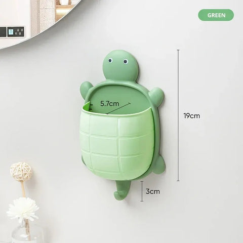 1pc Cute Turtle Design Storage Rack Toothbrush Holder Creative Cartoon Bathroom Storage Organizer Toothbrush Storage Rack