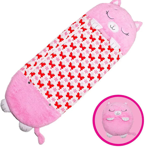 Children's Cartoon Sleeping Bag with Pillow for Birthday Gift Kids Comfy Plush Warm Sleepy Sack Animal Boys Girls Soft Sleepsack