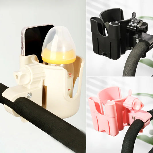 Phone Cup Holder for Baby Carriage 360 Rotate Coffee Milk Water Bottle Support Adjustable Baby Pram Stroller Accessories