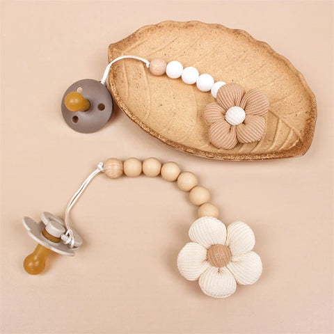 Cute Baby Silicone Flower Pacifier Chain Newborn Baby Accessories Pacifier Clip Pacifier Chain Teether Loss Prevention Chain