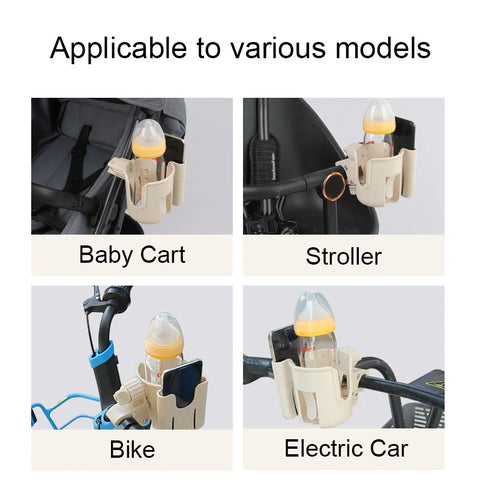 Phone Cup Holder for Baby Carriage 360 Rotate Coffee Milk Water Bottle Support Adjustable Baby Pram Stroller Accessories