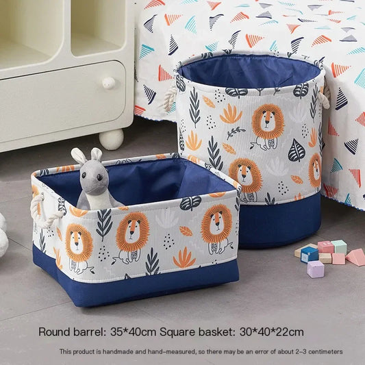 Toys Storage Basket Fabric Folding Large Kids Laundry Baskets Home Bedroom Dormitory Closet Drawstring Clutter Storage Baskets