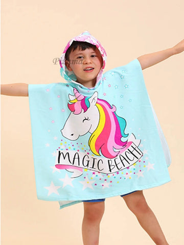 Baby Bath Towel Christmas Towel Baby Gifts For Newborn Muselina Bebe Beach Towels Blue Unicorn Hooded Sherpa For 0-12Years