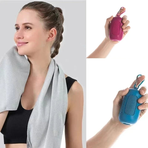 Portable Sport Towel with Mini Silicon Gel Set Cold Towel Polyester Fiber Fitness Sport GYM Running Outdoor Quick Dry Cool Towel