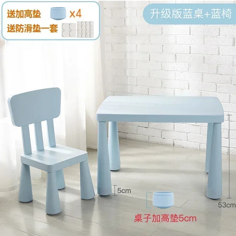 Non-Slip Learning Desk and Chair Set for Kindergarten Thickened Game Table for Baby Dining Furniture Early Education Essentials