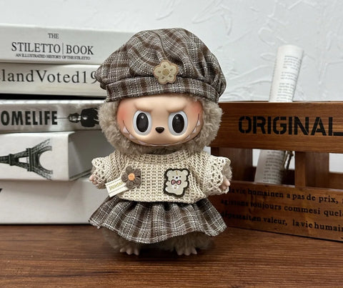 17cm Labubu V2 V1 Trendy Clothes Outfit Accessories Idol Doll Clothing for Kid Gift Labubu Ropa