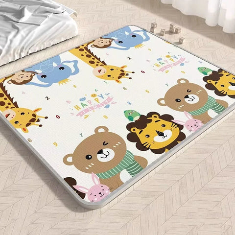 200cm*180cm Thick Baby Crawling Play Mats Cartoon Lion Giraffe Folding Mat Carpet Play Mat for Children's Safety Mat Rug Playmat