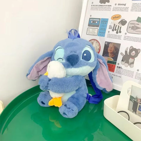 Genuine Disney Stitch Plush Toy Anime Lilo & Stitch Stuffed Toys Kawaii Cartoon Cute backpack Doll Bag Toys Kids Birthday Gift