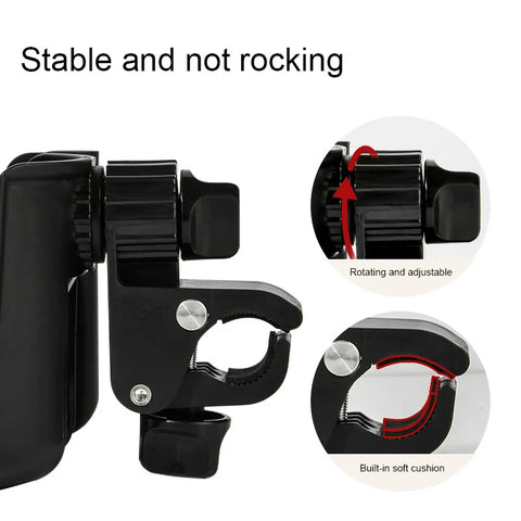 Phone Cup Holder for Baby Carriage 360 Rotate Coffee Milk Water Bottle Support Adjustable Baby Pram Stroller Accessories