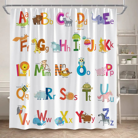 Periodic Table Shower Curtain Modern Fun Chemistry Elements For Students Home Decor Polyester Fabric Bathroom Curtain With Hooks