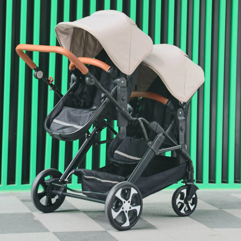 2025 NEW Twin stroller New 2 in 1 baby trolley baby carriage with car seat Baby stroller for two children Foldable Lightweight