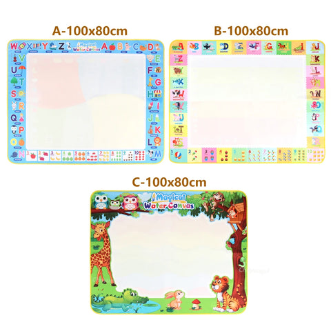 100x80CM Magic Water Drawing Mat with Reusable Magic Pens Doodle Montessori Painting Board Educational Toys Kids Gifts 39X31in