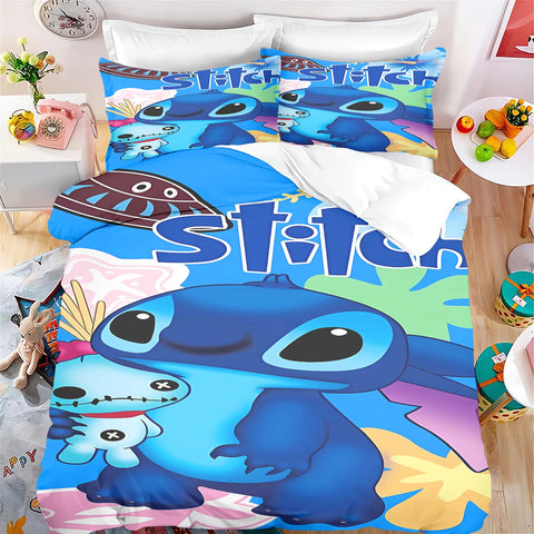 Stitch Quilt Cover Cartoon Anime Duvet Printed comforter 100% Polyester Bedding Twin Size children Gift Various Sizes