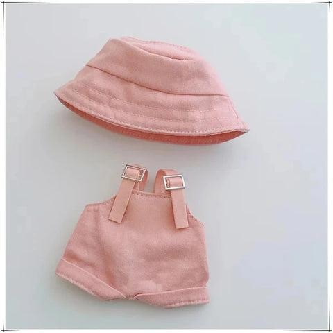 For Labubu 15-17 cm v1v2 Outfit Accessories Mini Hat Overalls Set Decoration Small Clothes Children's Toys Birthday Gift