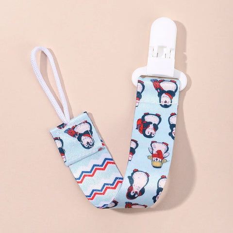 1pcs Fixed Button Baby Cartoon Pacifier Clips Chains Ribbon Soother Chains Anti-drop Buckle Strap for Pacifier Baby Feeding Gift