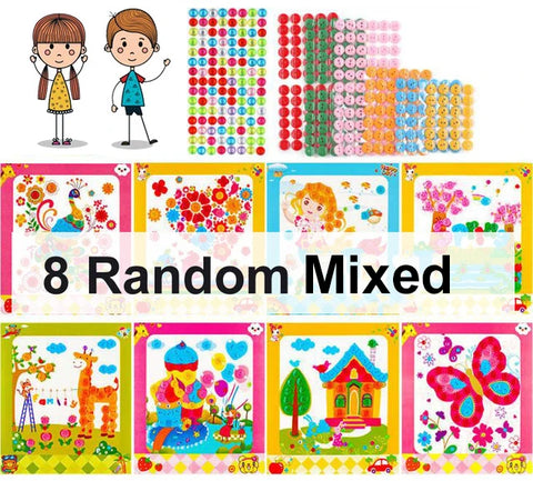 8Pcs/5pcs Kids DIY Button Stickers Drawing Toys Handmade School Art Class Painting Drawing Craft Toys Children Early Educational