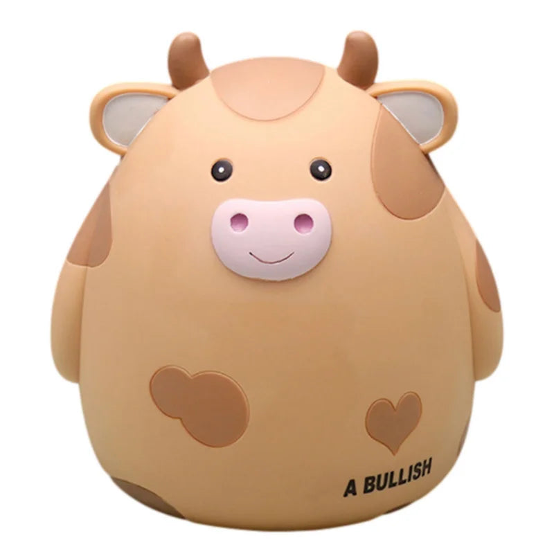 1PC Cute Cow Piggy Bank Money Plastic Coin For Attracting Money Jar Coins Money Box Large Savings Box Coins Child Brithday Gift