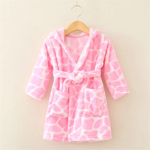 Soft Girl Sleepwear Robe Autumn Winter Children Flannel Bathrobe for girls Boys Pajamas Comfort Kids Cartoon Homewear 2-8 Year