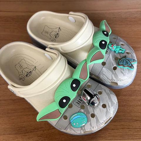 In Stock Miniso Yoda Baby Hole Sandals Slippers Sandals Kawaii Eva Anime Home Beach Shoes Summer Slippers For Adult Kids Gift