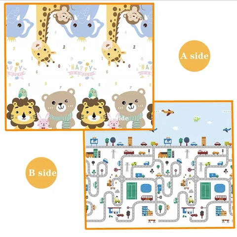 200cm*180cm Thick Baby Crawling Play Mats Cartoon Lion Giraffe Folding Mat Carpet Play Mat for Children's Safety Mat Rug Playmat