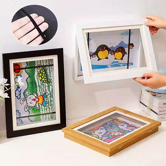 Kids Art Frames Kids Artwork Flip Frame Changeable for Picture Display Children School Drawing Projects Storage Hanging Decor