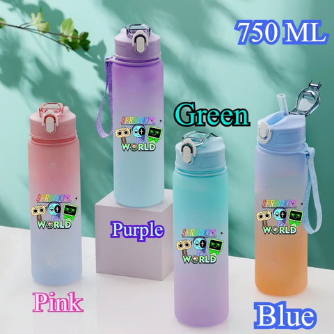 750ML Gradient Color Bottle Sprunki Sprunki Incredibox Sprunki Game Cartoon Drinking Water Cup Kids Birthday Christmas Gift