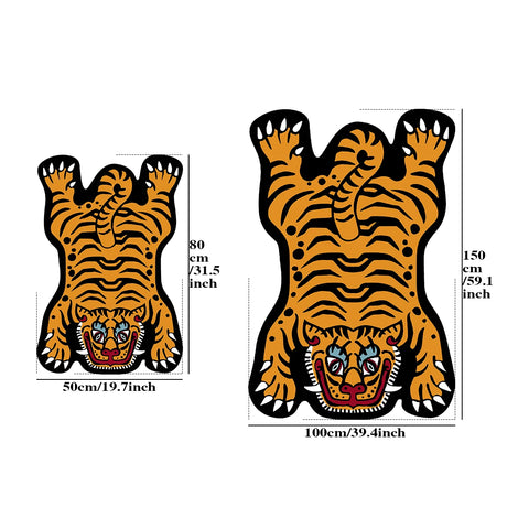 VIKAMA Creative Cartoon Tiger Rug Cute Animal Living Room Children's Bedroom Bed Blanket Home Decor Kitchen Balcony Floor Mat