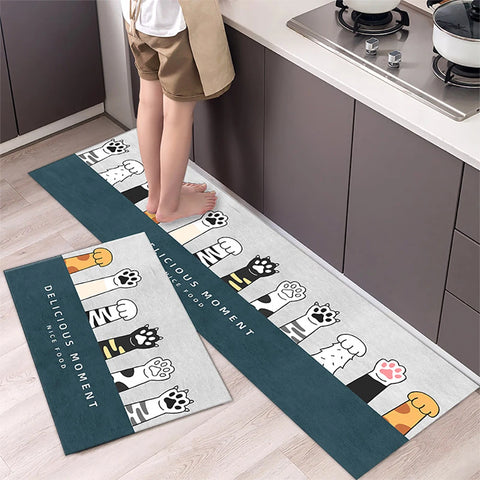 Non-slip Kitchen Mat Long Rugs Crystal Velvet Carpet for Living Room Absorbent Foot Mats Bedroom Doormat Alfombra Small Rugs