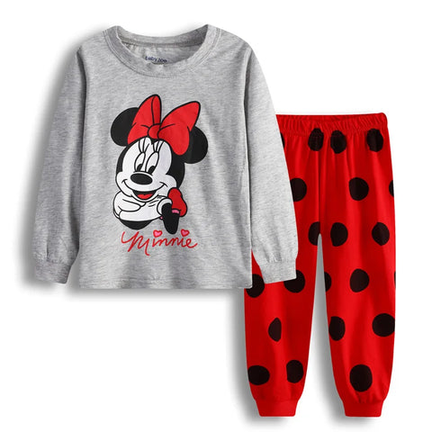 New Spring Autumn Children's Clothing Sets Mickey Cartoon Minnie girl boy Pajamas Kids Set Boys Sleepwear Baby Girls Pyjamas