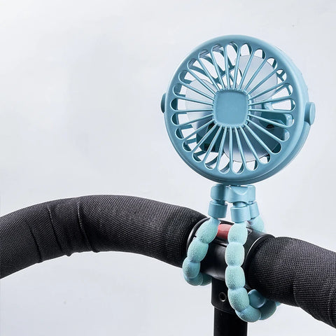 Baby 3 Speeds Stroller Mini Fan With Light Portable USB Charging Fan Mobile Phone Holder Stroller Accessories Baby Newborn Items