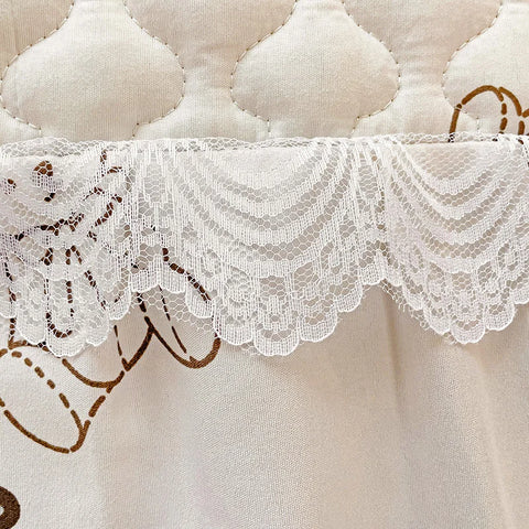 Bonenjoy Bed Skirt Cartoon Style Bed Cover Ruffled Bedsheet falda de cama Quilted Mattress Covers Lace Bedspread (No Pillowcase)