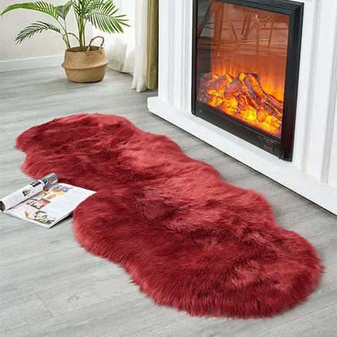 FORSWAN Soft White Faux Fur Area Rugs Kids Living Room Bedroom Shaggy Floor Chair Mat Home Decor Sheepskin Plush Bedside Carpet