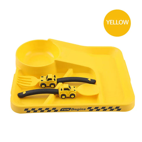 Children's Feeding Dish Set of Dishes for Baby Stuff Suction Cup Plate Aesthetic Tableware for Kids Plates Utensils Dinner Kit