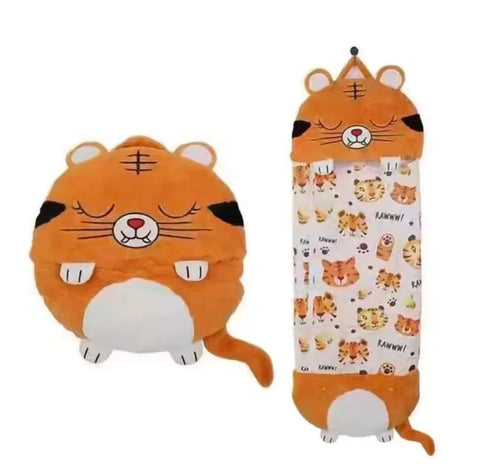 Children's Cartoon Sleeping Bag with Pillow for Birthday Gift Kids Comfy Plush Warm Sleepy Sack Animal Boys Girls Soft Sleepsack